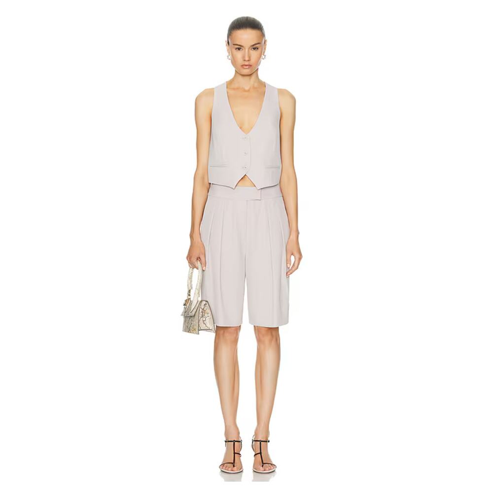 The Sei Tailored Vest & Culotte Set Outfit Taupe Women's Sizes 2 / 0